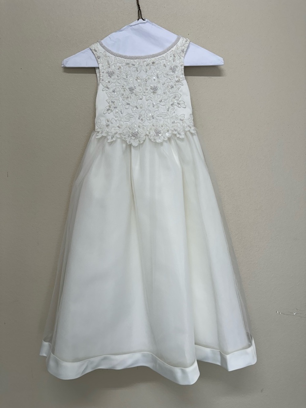 Vintage Ivory & pearl Embellished with Beaded Bodice by Lady Eleanor